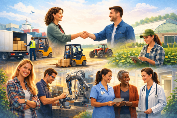 Professionals collaborating across sectors